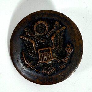 WWII Copper Eagle E Pluribus Unum Horse Bridle Buckle Rosette US Cavalry Army